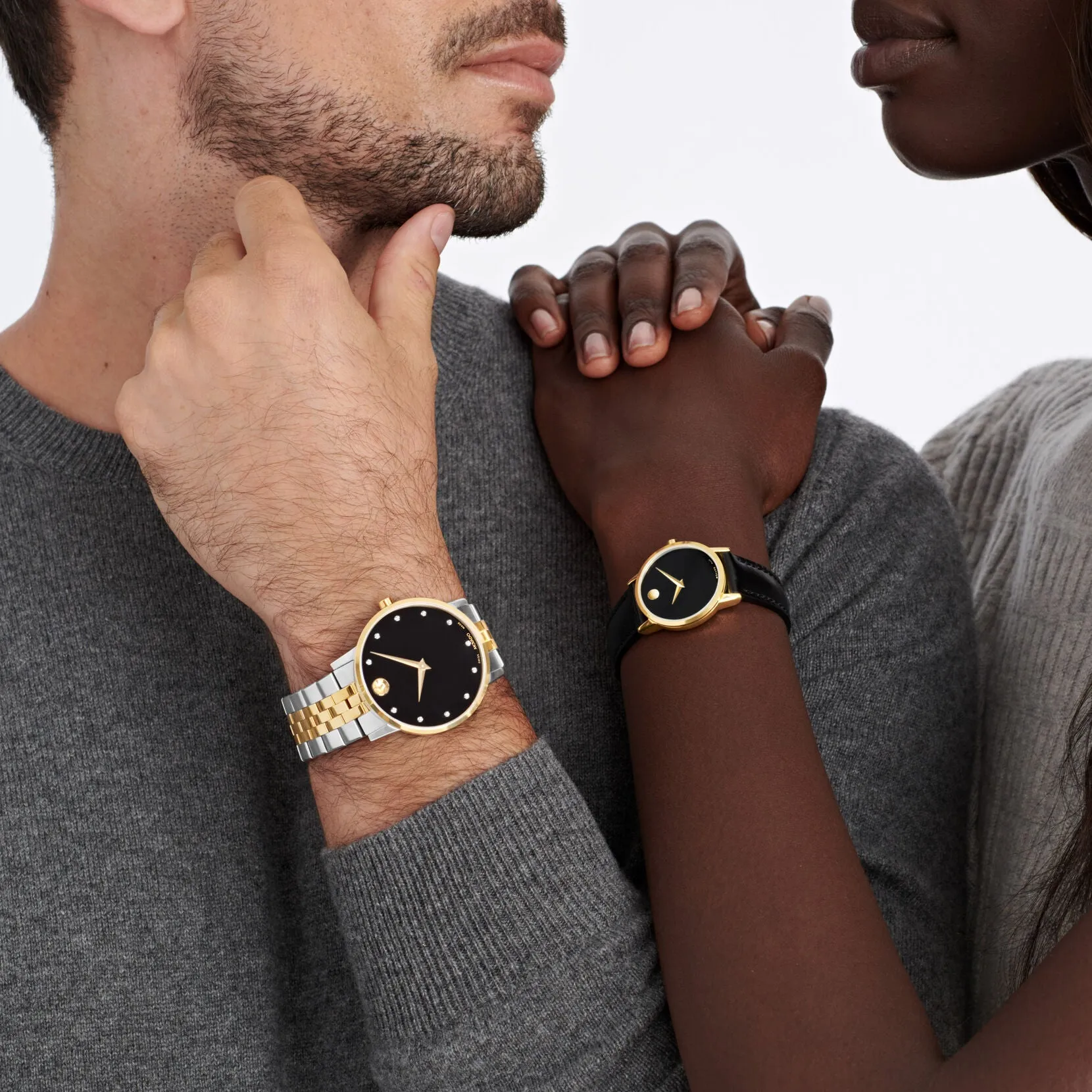 Movado Women's Museum Classic Gold Tone Black Leather 0607275