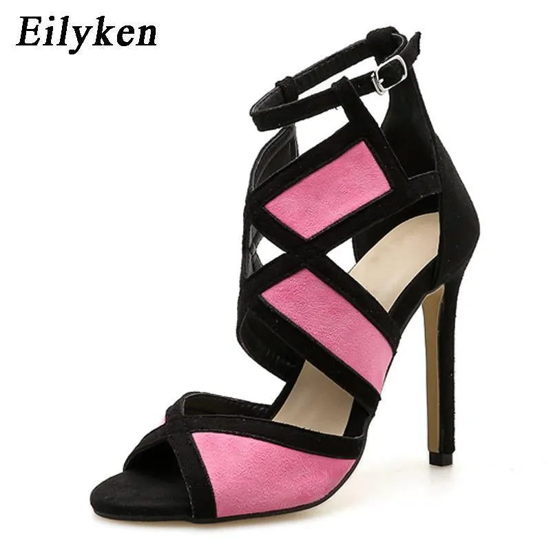 New Desiger Sexy Women Sandals Hollow out Buckle Strap High Heels