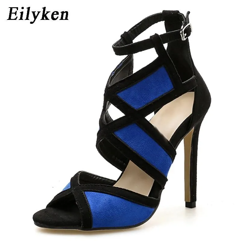 New Desiger Sexy Women Sandals Hollow out Buckle Strap High Heels
