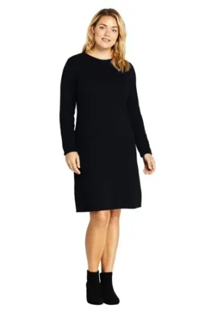 New Land's End women's Casual Comfortable Sweater Dress, Black, Sz M!