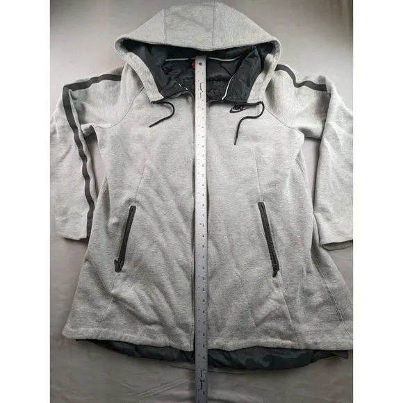 Nike Tech Women's Aeroloft Parka Goose Down Heather Gray Black Large (MSRP $250)
