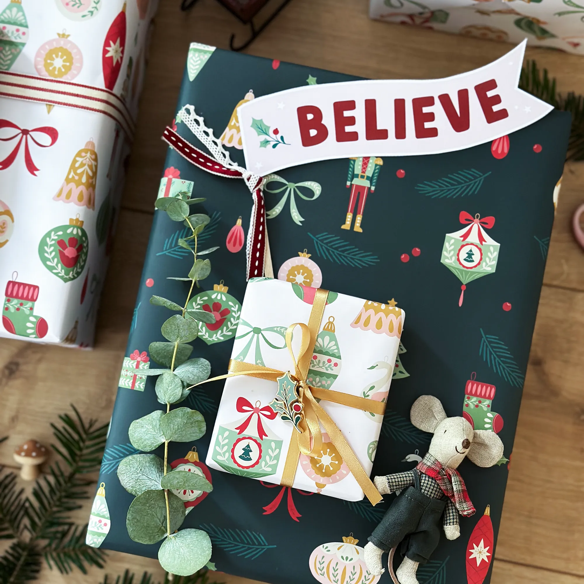Nutcracker Mixed Christmas Wrapping Paper Set