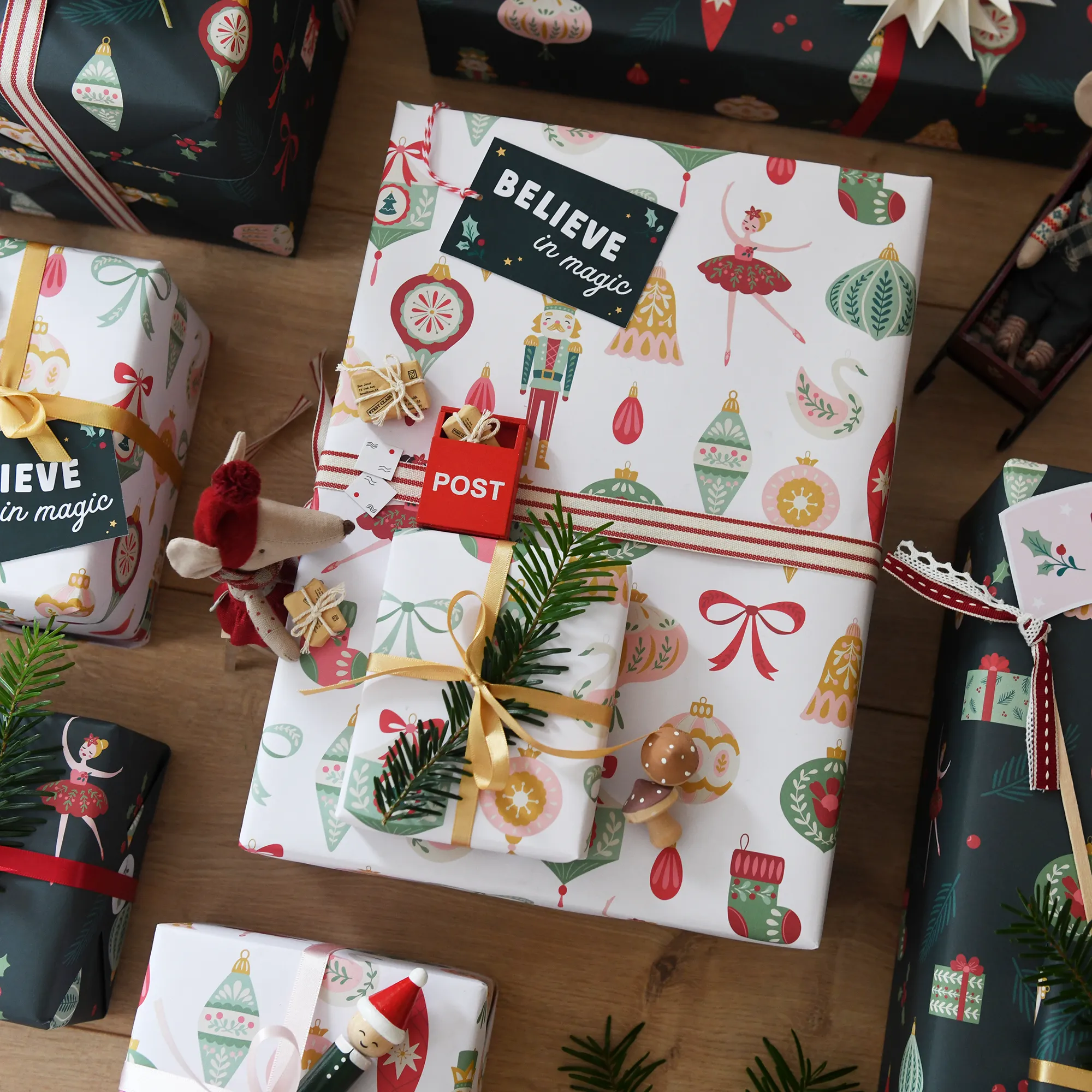 Nutcracker Mixed Christmas Wrapping Paper Set