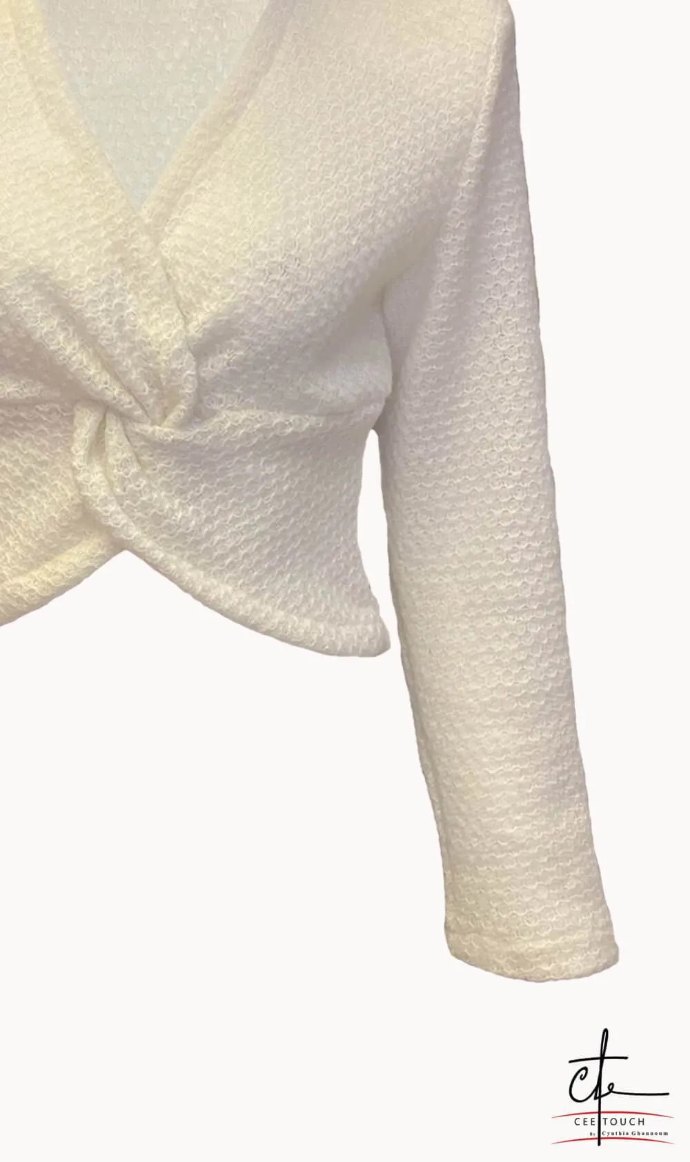 Off White Wool Crop Top
