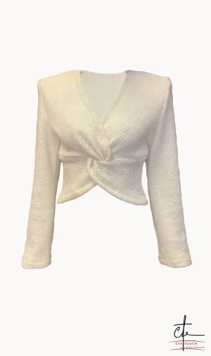 Off White Wool Crop Top
