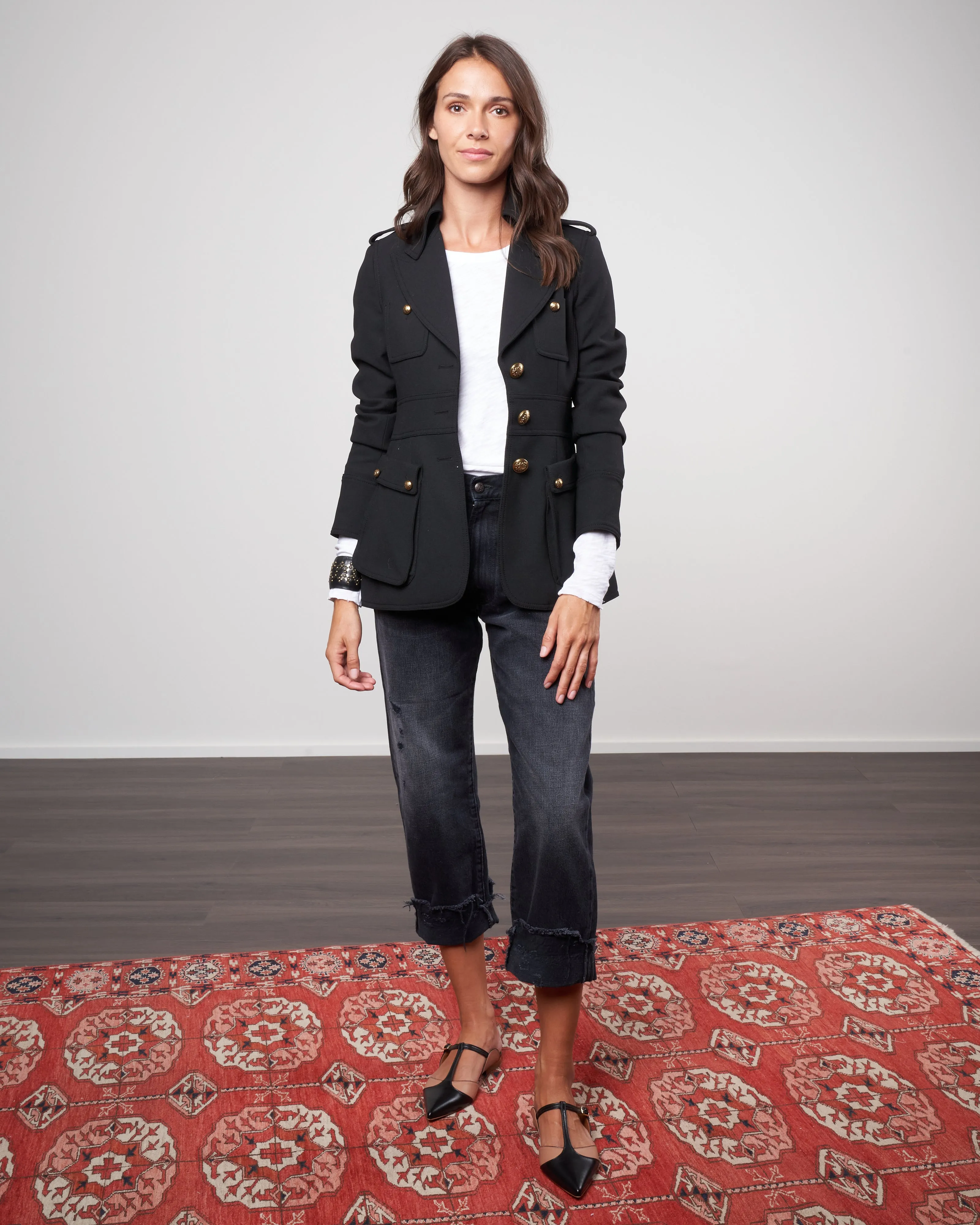 officers jacket - black