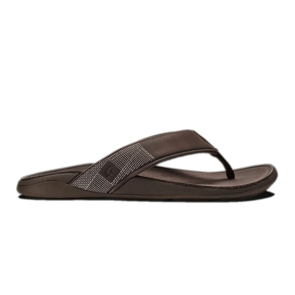Olukai Mens Tuahine Dark Wood Sandal
