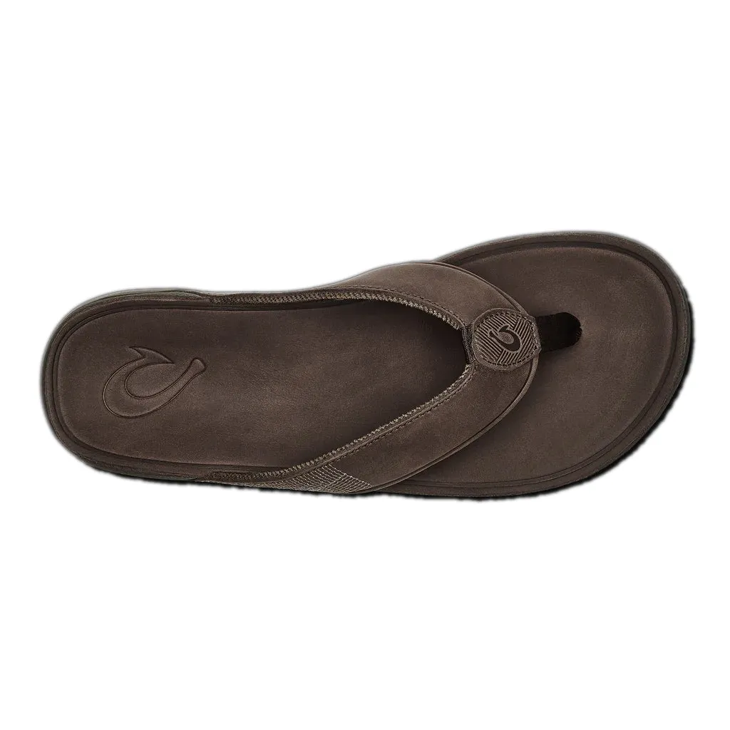 Olukai Mens Tuahine Dark Wood Sandal