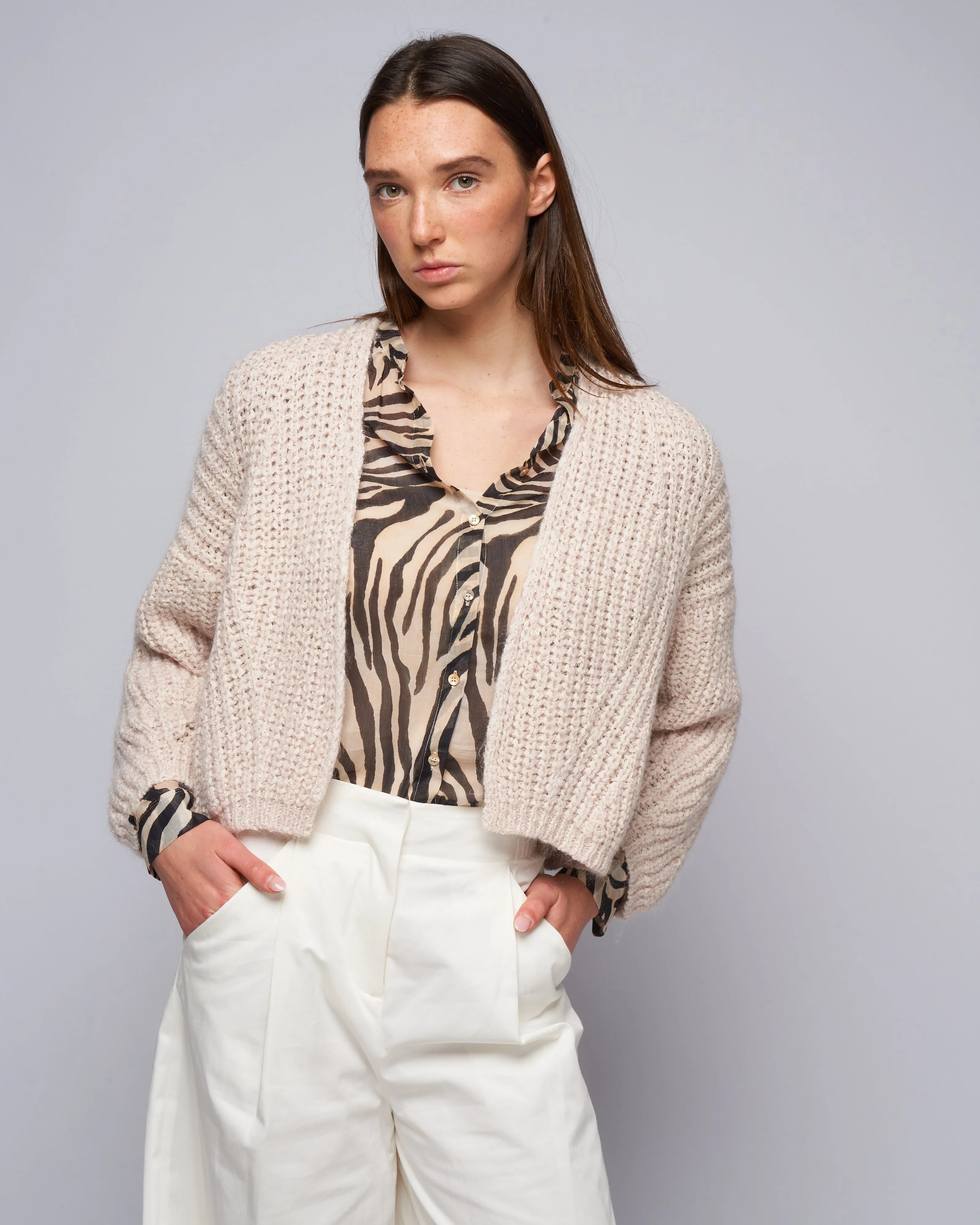 organic cotton and mohair cardigan - pure