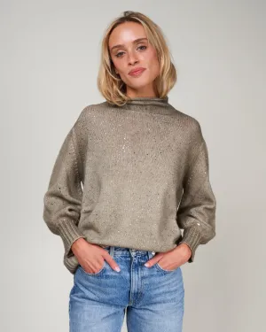 oversize sleeves off gauge pullover - mushroom