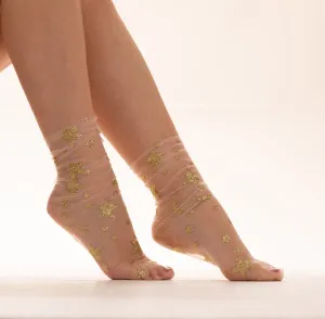 Pamela Mann Star Metallic Mesh Socks