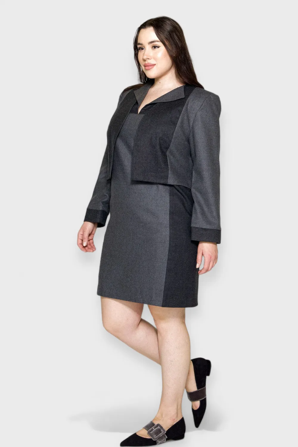 Pantheon Gray Dress & Jacket Set