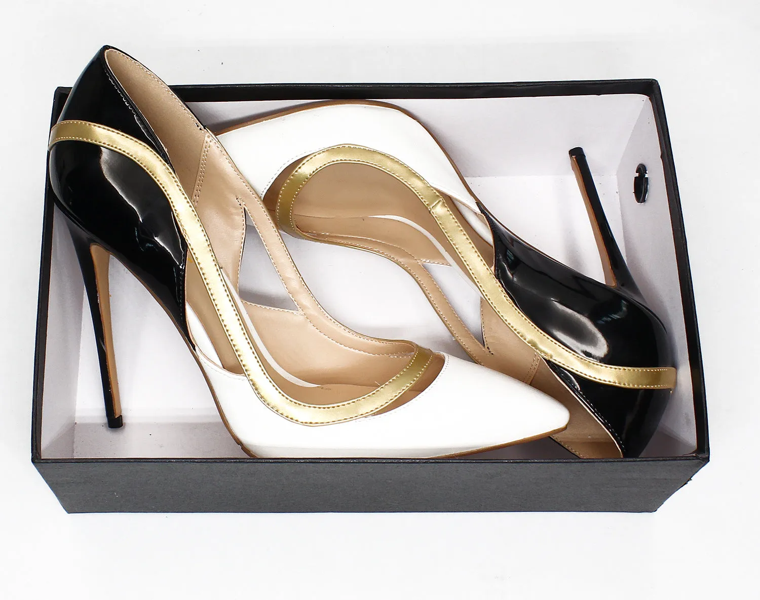 Patchwork Stiletto Heels Hollow Pumps Summer Woman Sweet