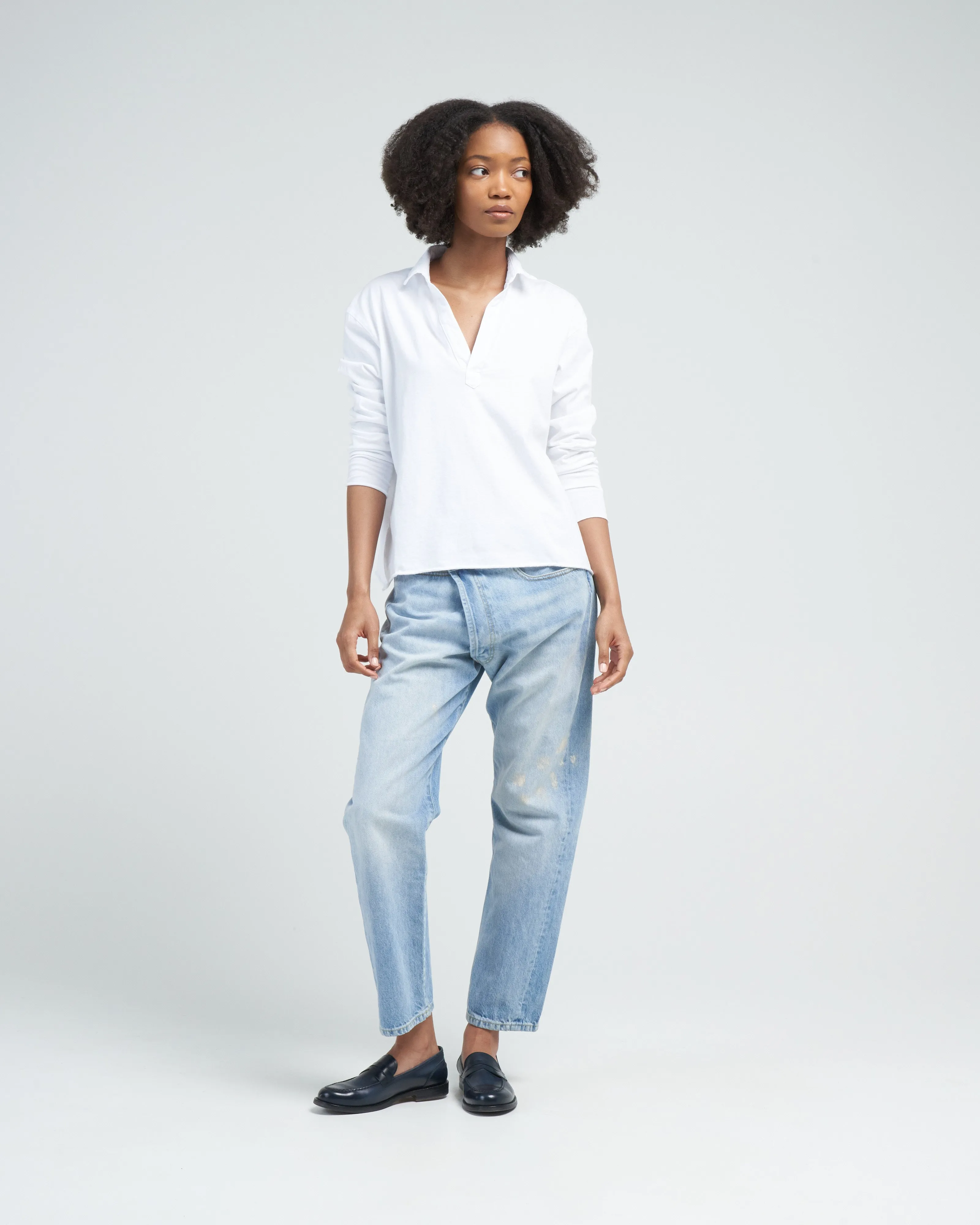 patrick popover henley - white