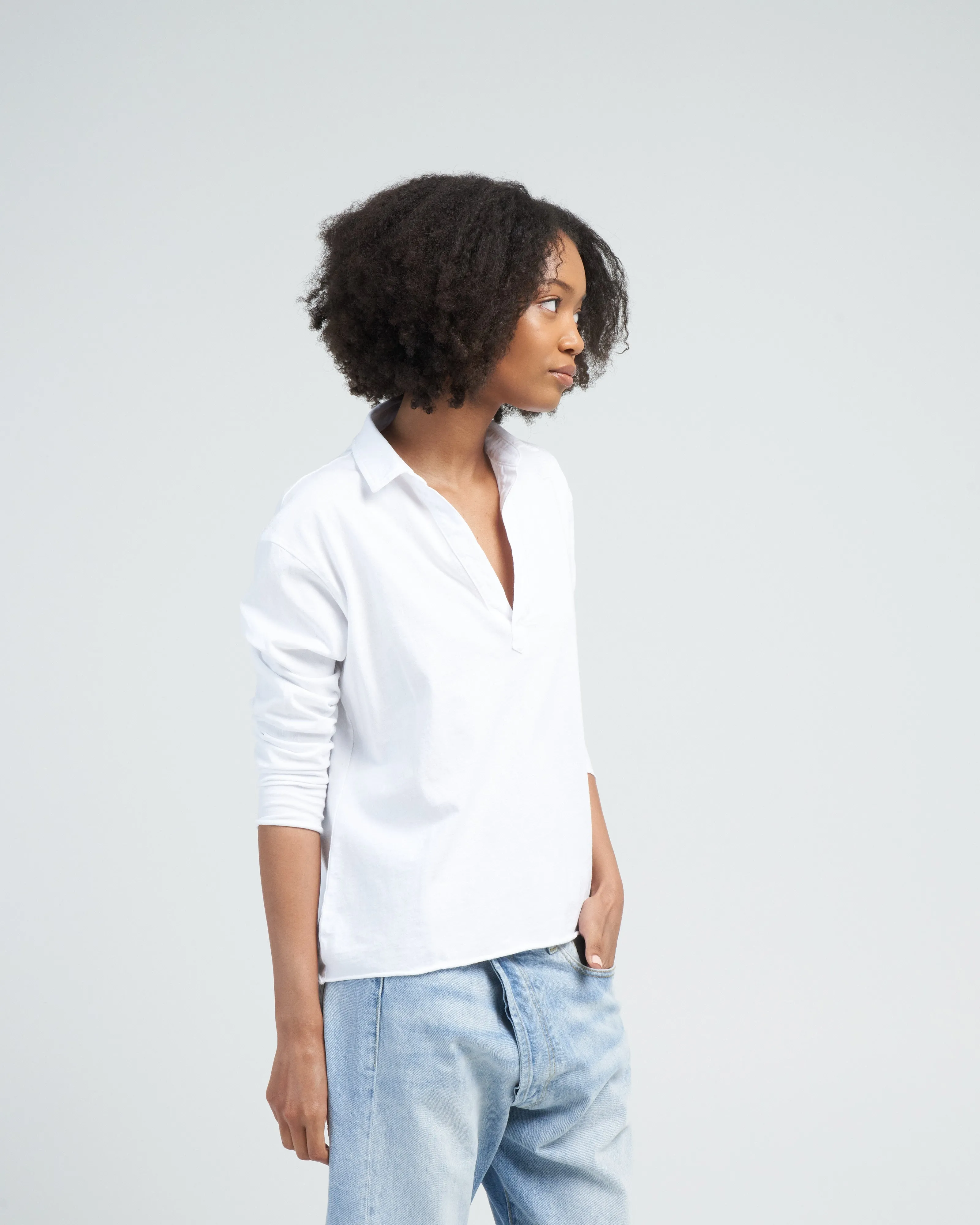 patrick popover henley - white