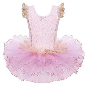 Pink and Gold Ballet leotard with tutu