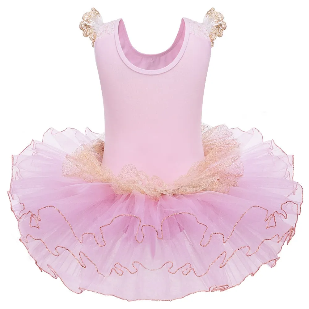 Pink and Gold Ballet leotard with tutu