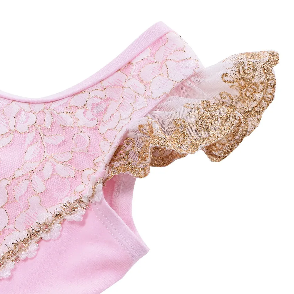 Pink and Gold Ballet leotard with tutu