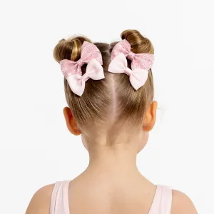 Pink Glitter Bow Set