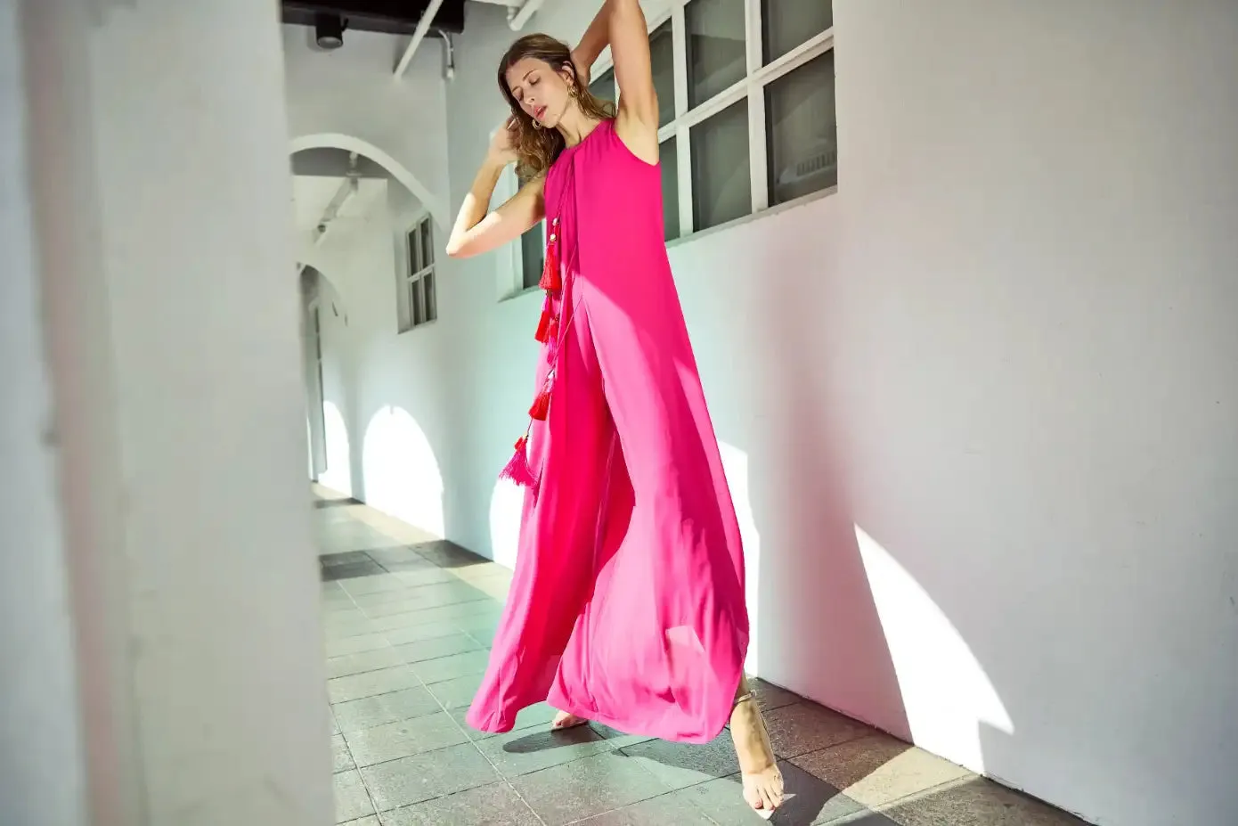Pink Halter Jumpsuit