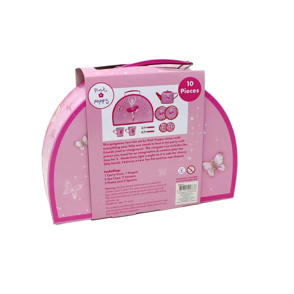 Pink Poppy Ballet Tin Tea Set