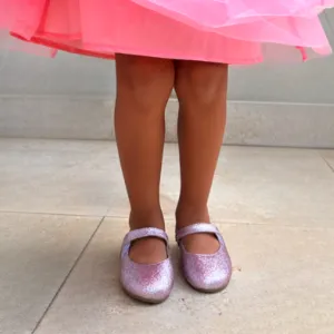 Pink Shimmer Ballerina Flats for Kids