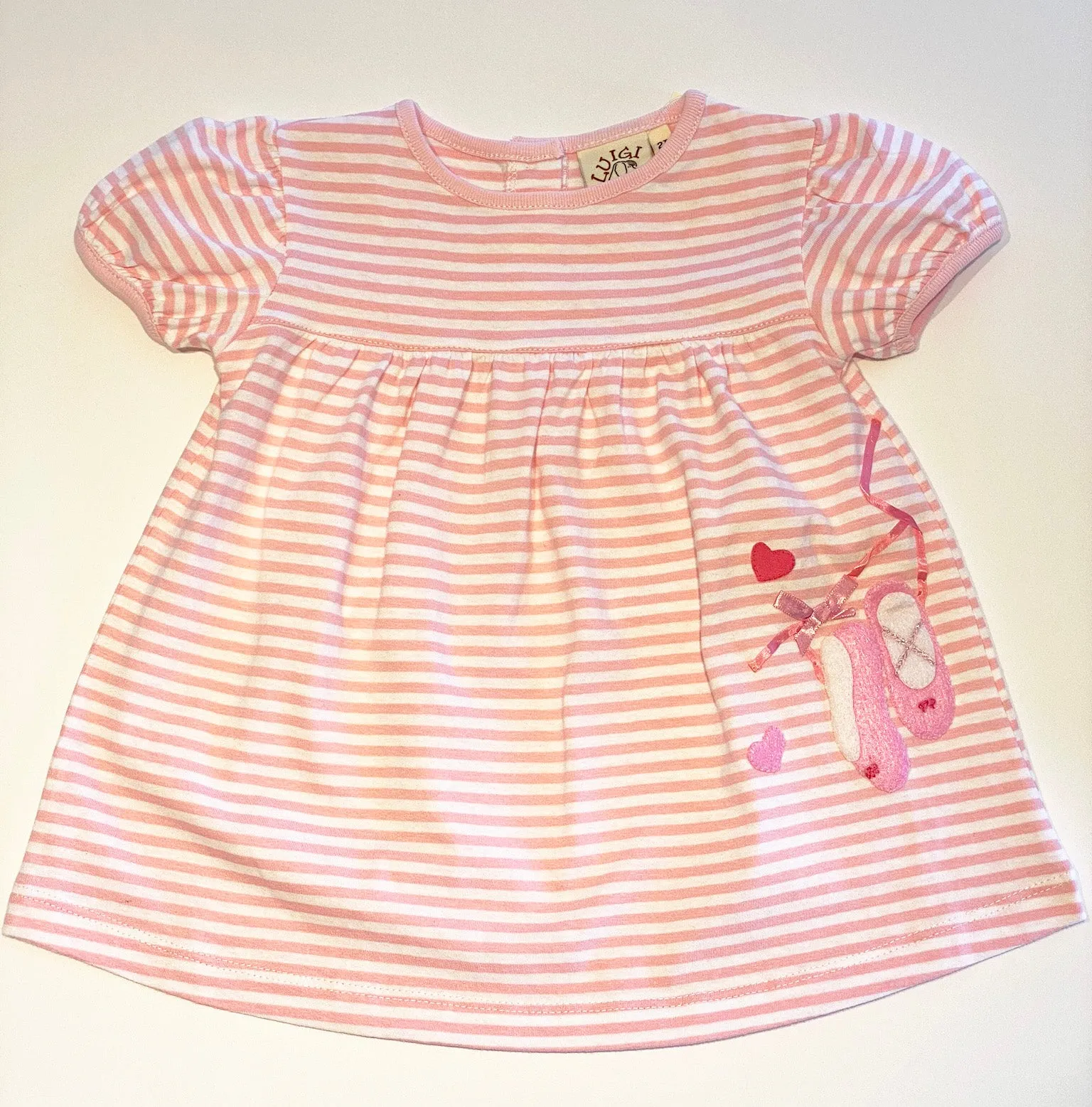 Pink Striped Shirt with Ballet Slippers