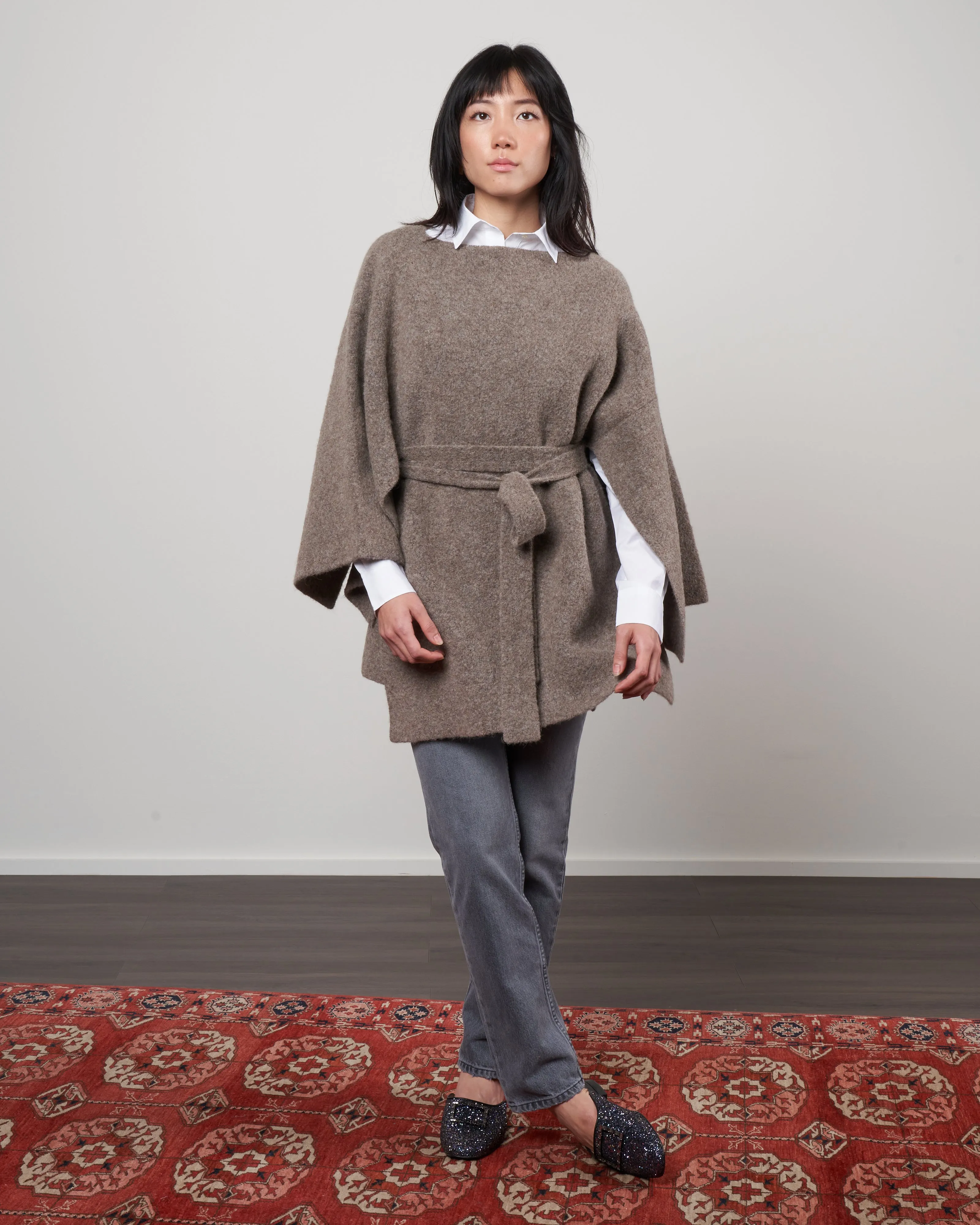 planes poncho - ash