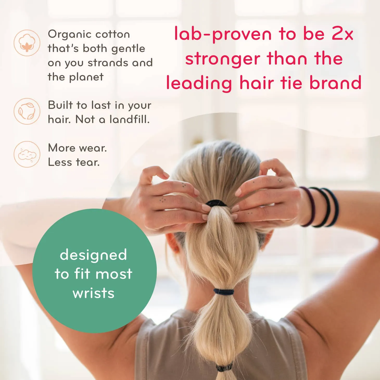 Plastic-Free Mondo Round Hair Ties