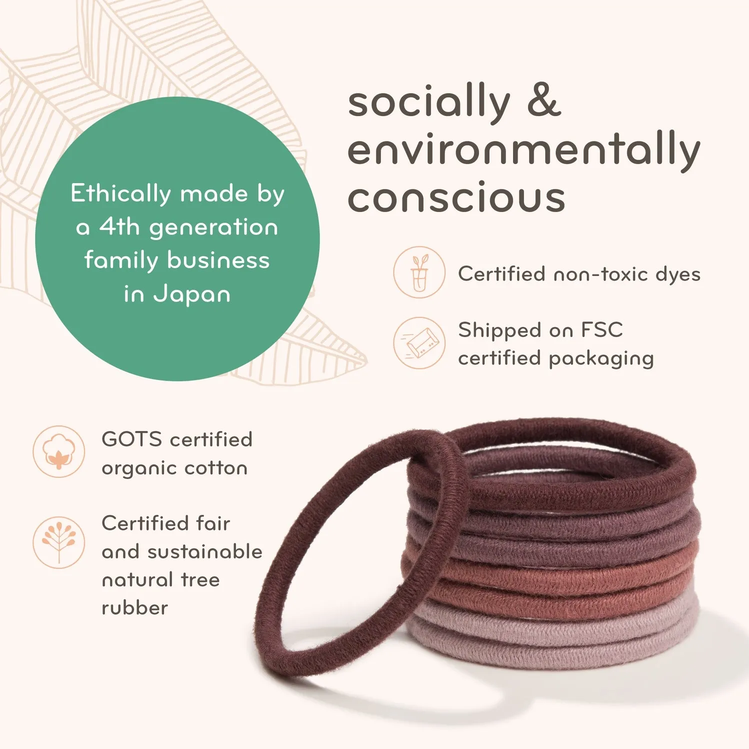 Plastic-Free Mondo Round Hair Ties