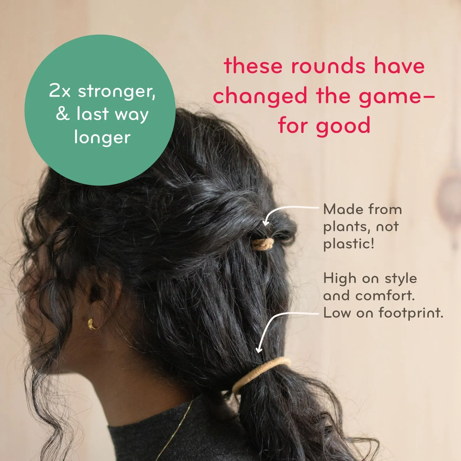 Plastic-Free Mondo Round Hair Ties