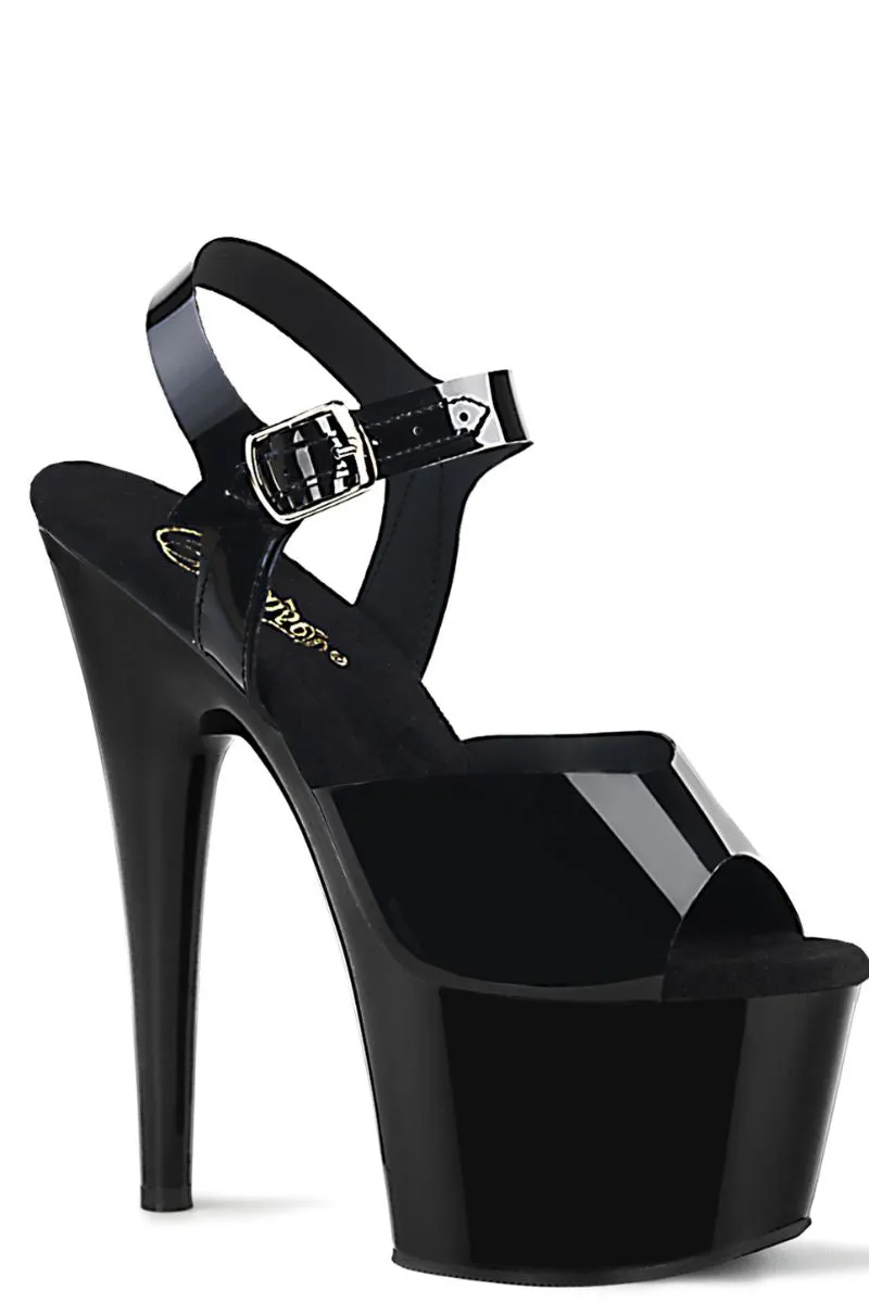Pleaser USA Adore-708N 7inch Jelly-Like Pleaser Stilettos - Black