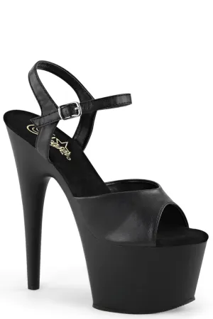 Pleaser USA Adore-709 Faux Leather 7inch Pleaser Stilettos - Matte Black