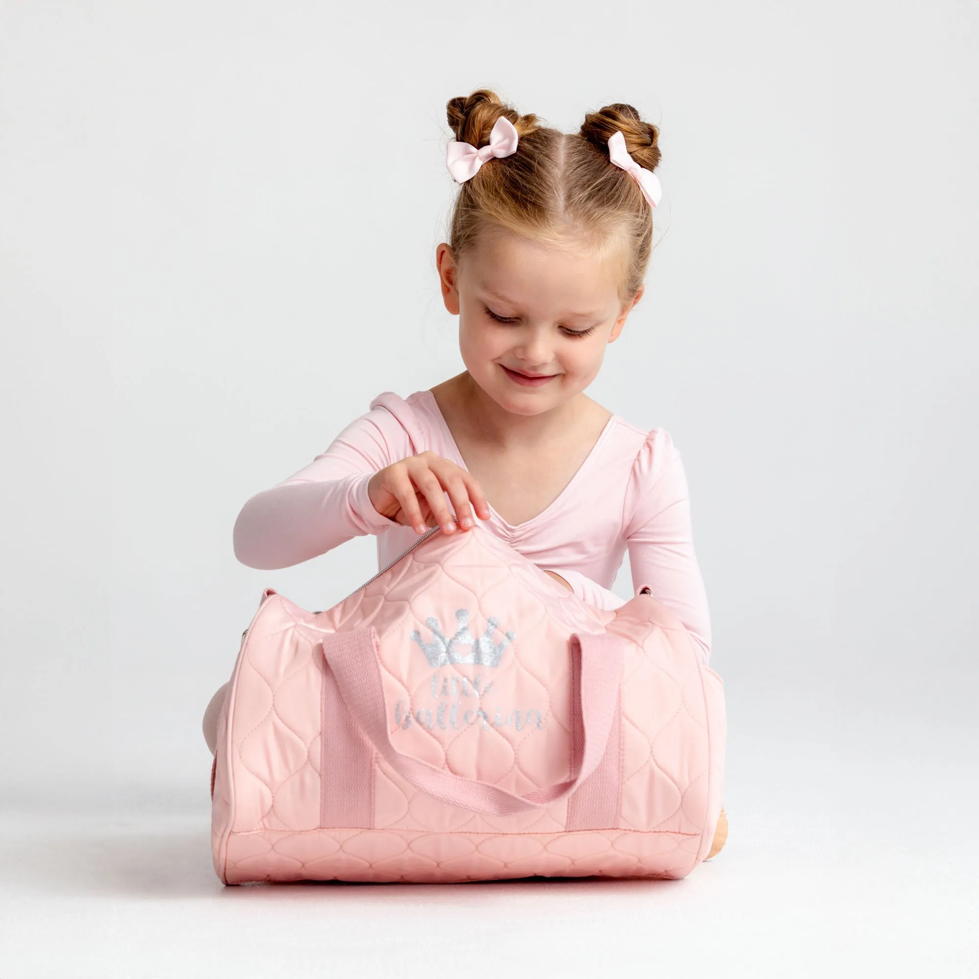 Quilted Barrel Ballet Bag in Pink