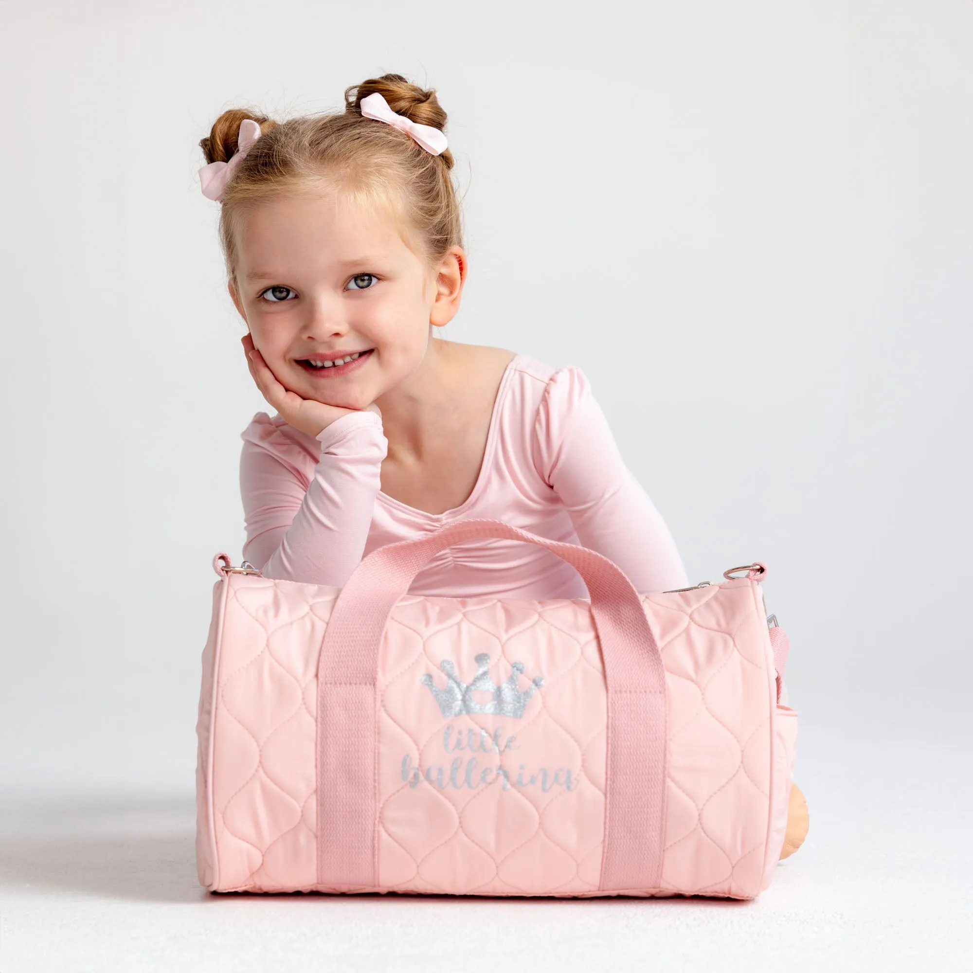 Quilted Barrel Ballet Bag in Pink