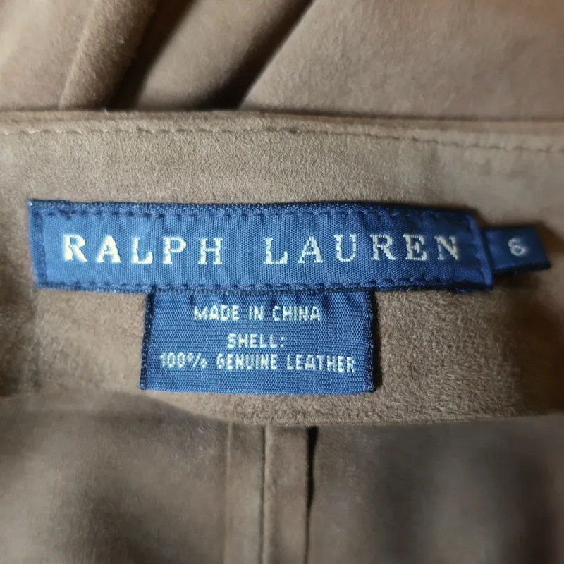 Ralph Lauren Blue Label Godet Skirt Brown Suede Size 6
