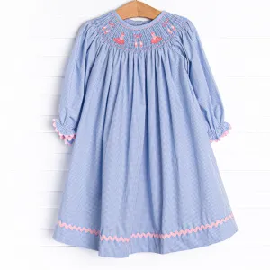 Recital Ready Smocked Bishop Dress, Blue