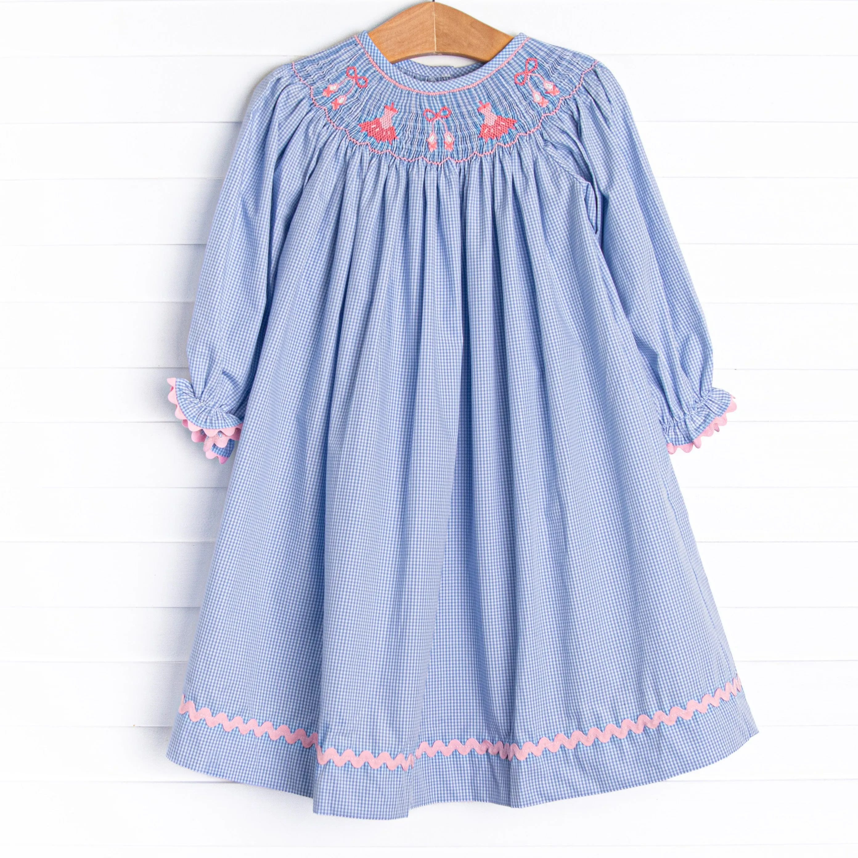 Recital Ready Smocked Bishop Dress, Blue