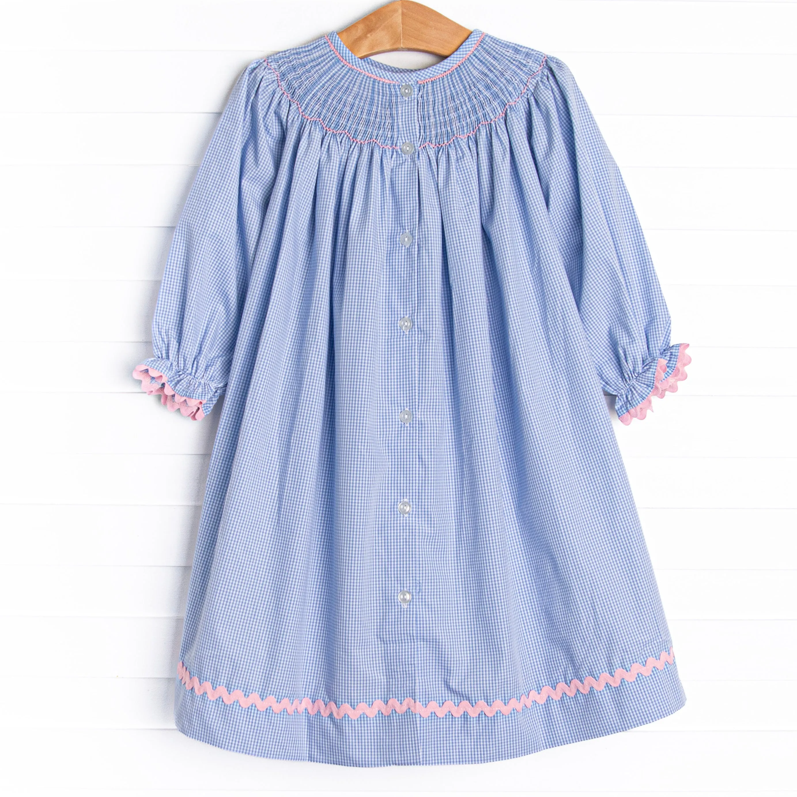Recital Ready Smocked Bishop Dress, Blue