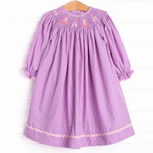 Recital Ready Smocked Bishop Dress, Purple