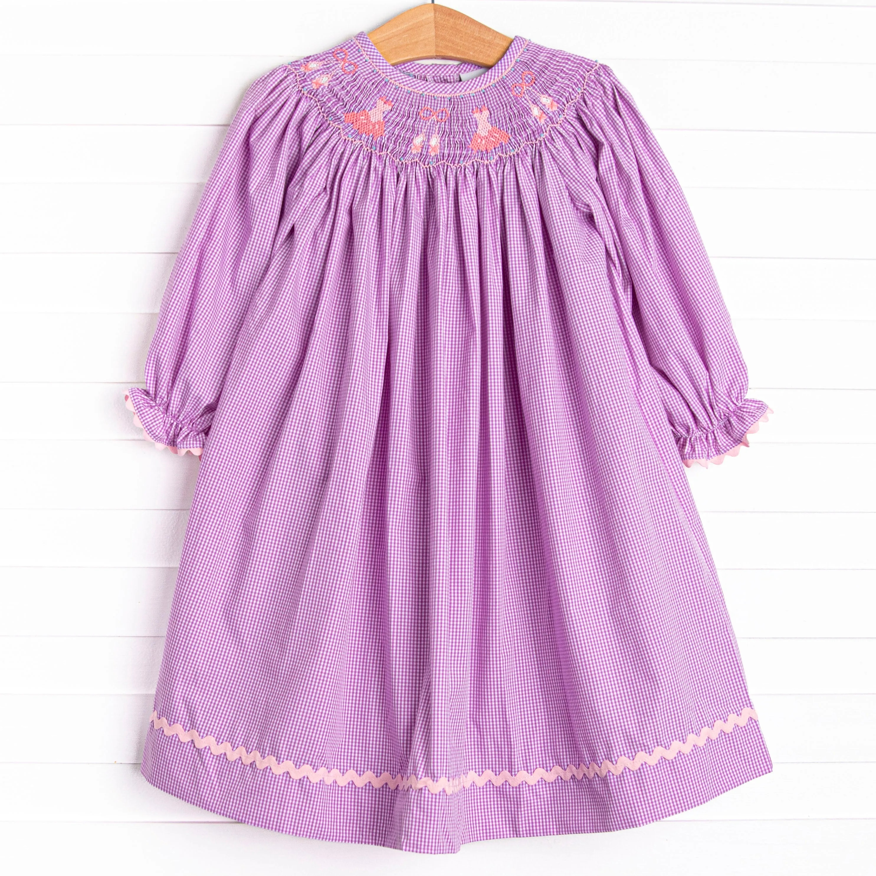 Recital Ready Smocked Bishop Dress, Purple