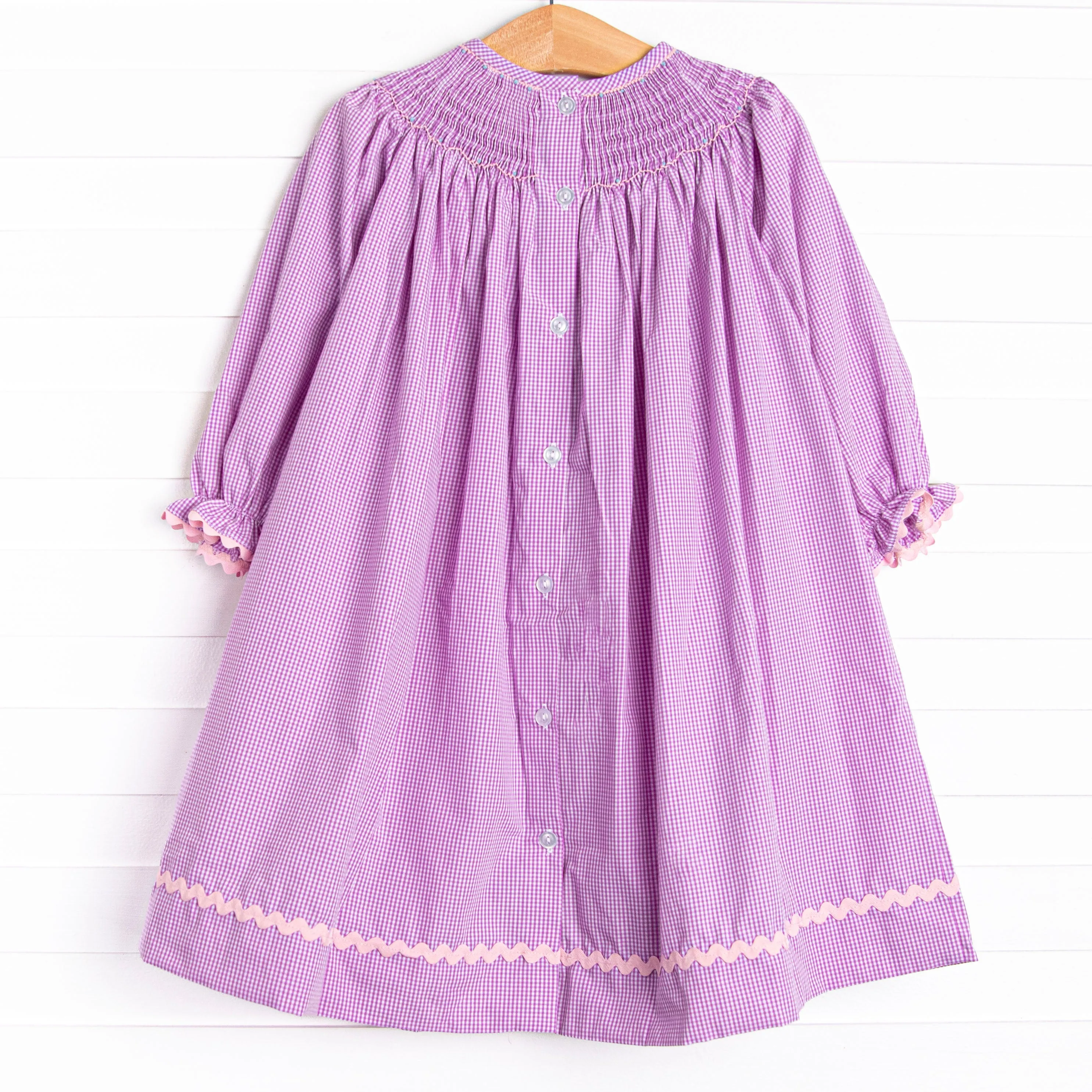 Recital Ready Smocked Bishop Dress, Purple