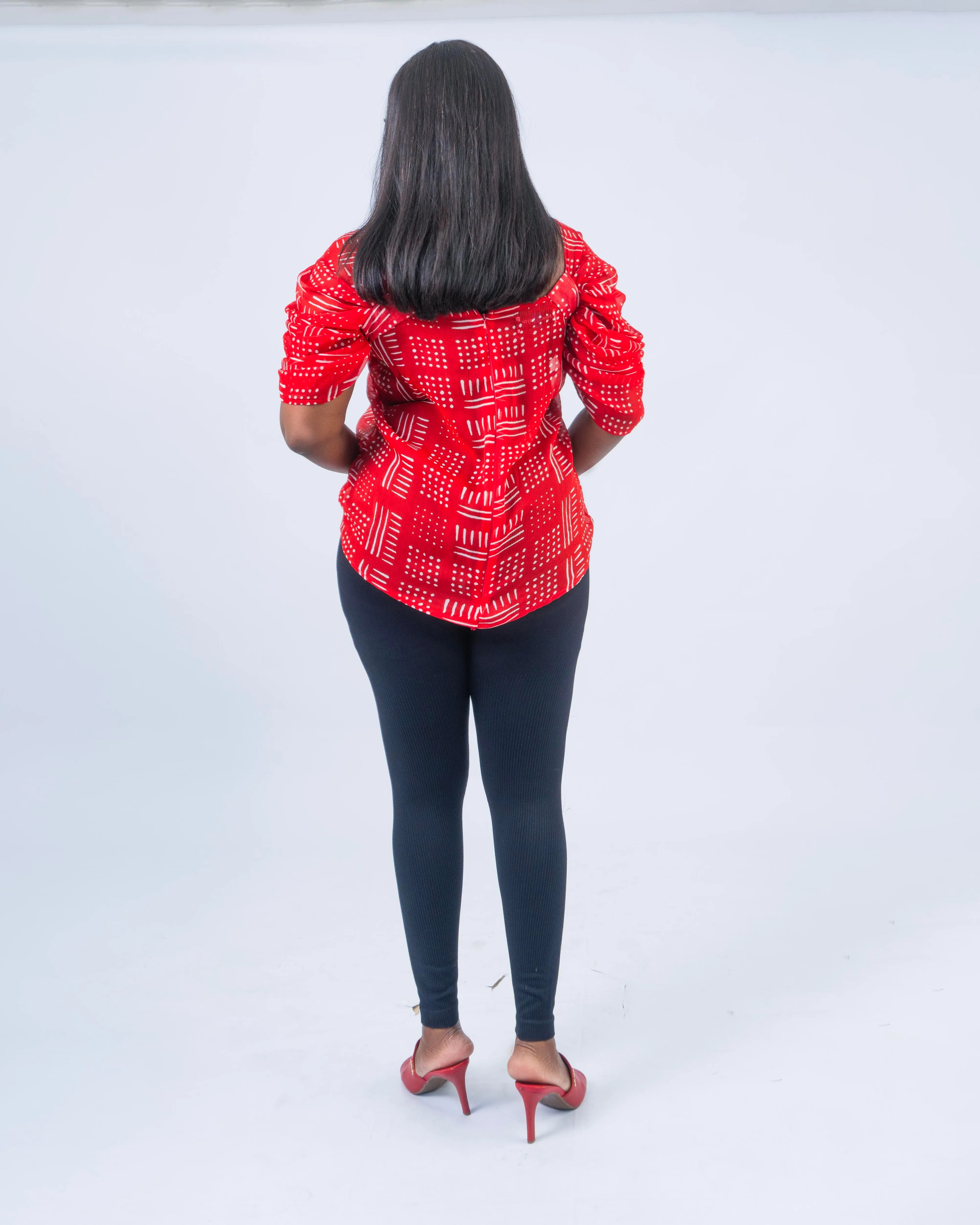 Red Chiffon Top