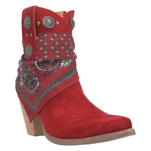Red Suede Bandita Boots by Dingo