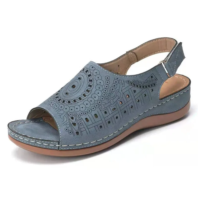 Retro Hollow Out Buckle Backless Sandals for Women