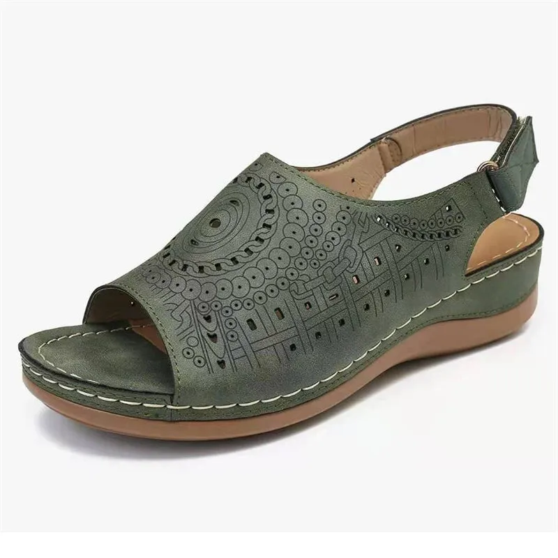 Retro Hollow Out Buckle Backless Sandals for Women