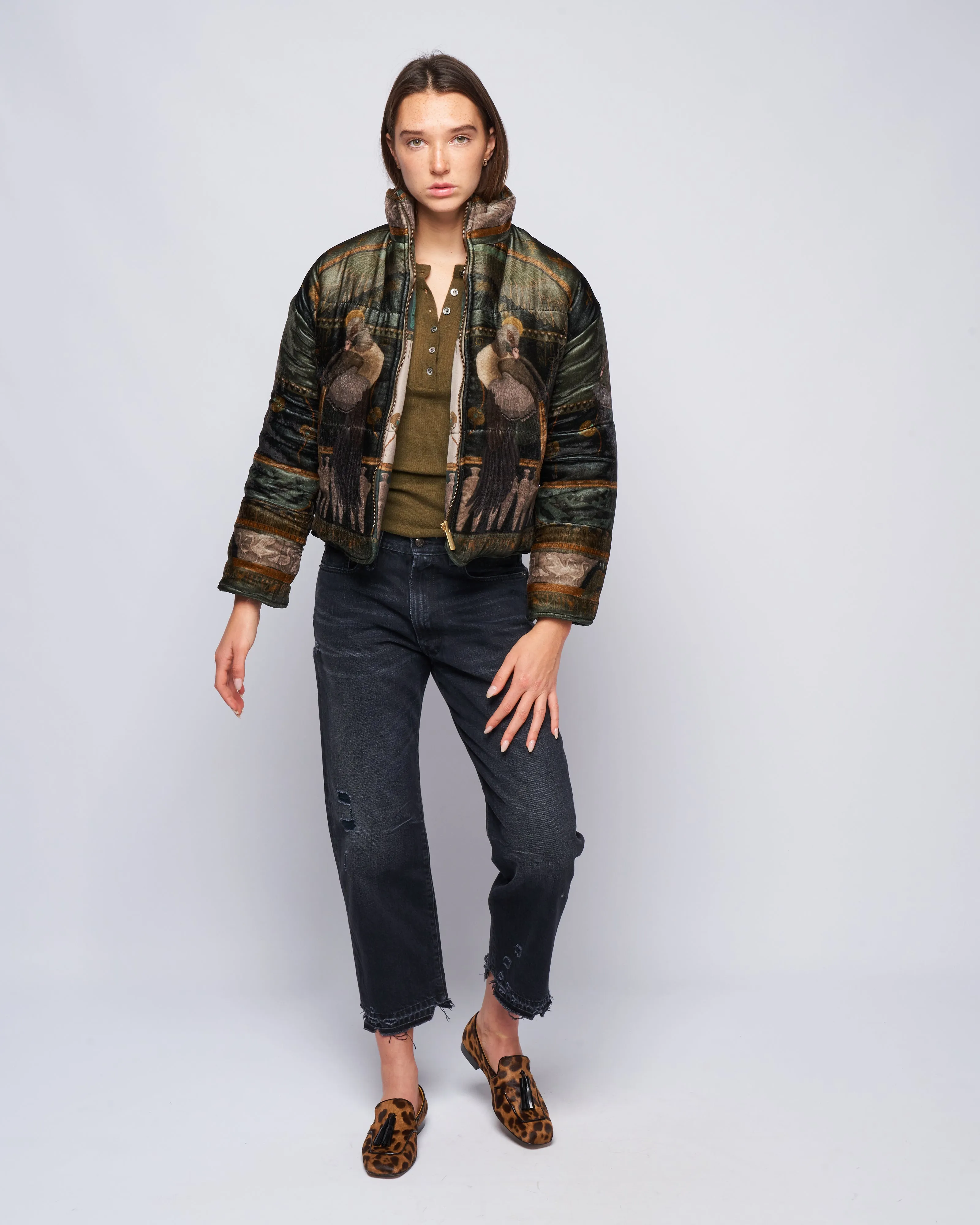 reversible padded jacket - papyrus/ parchment