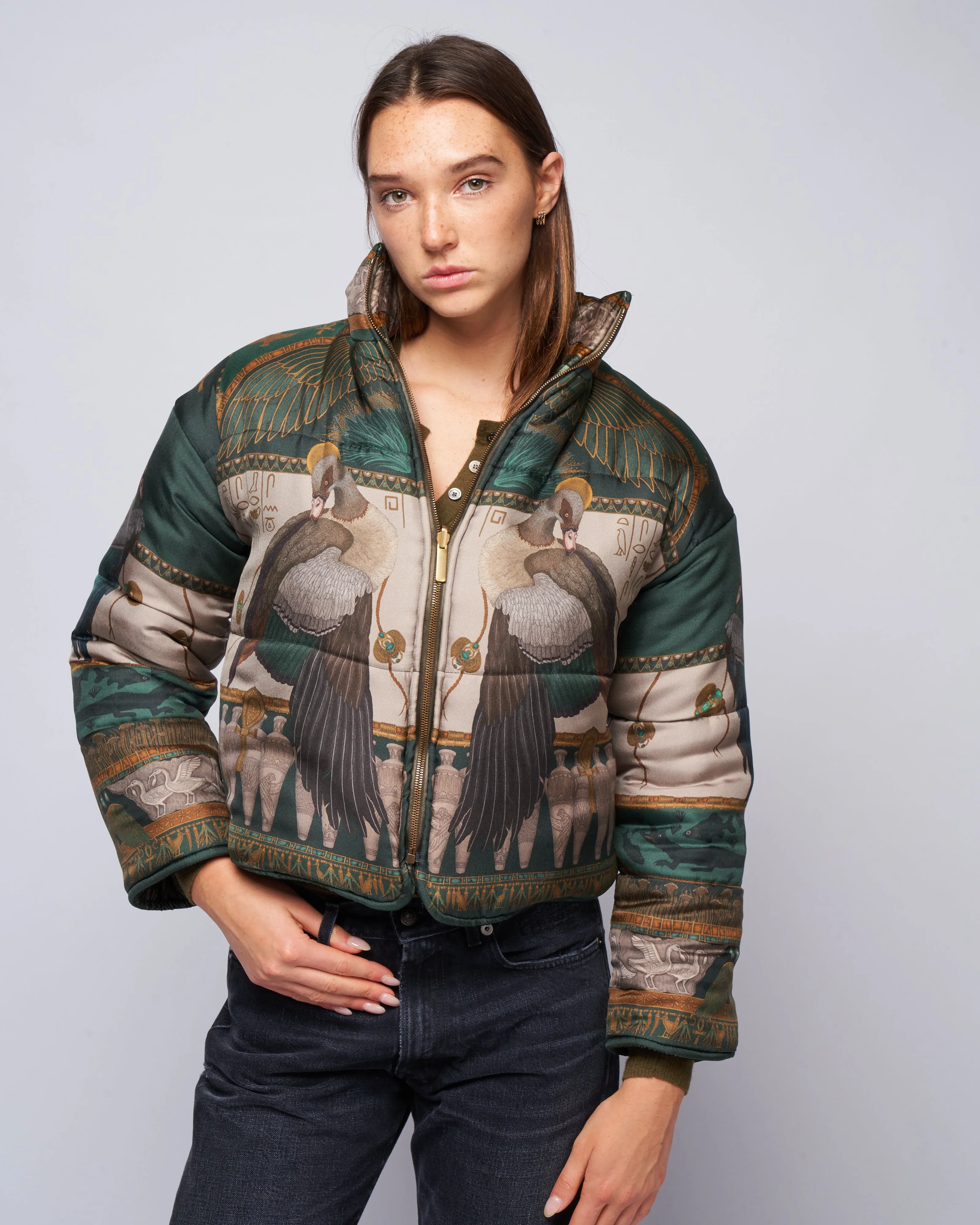 reversible padded jacket - papyrus/ parchment