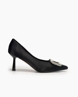 Rhinestone Satin Wedding Stilettos High Heel Pumps