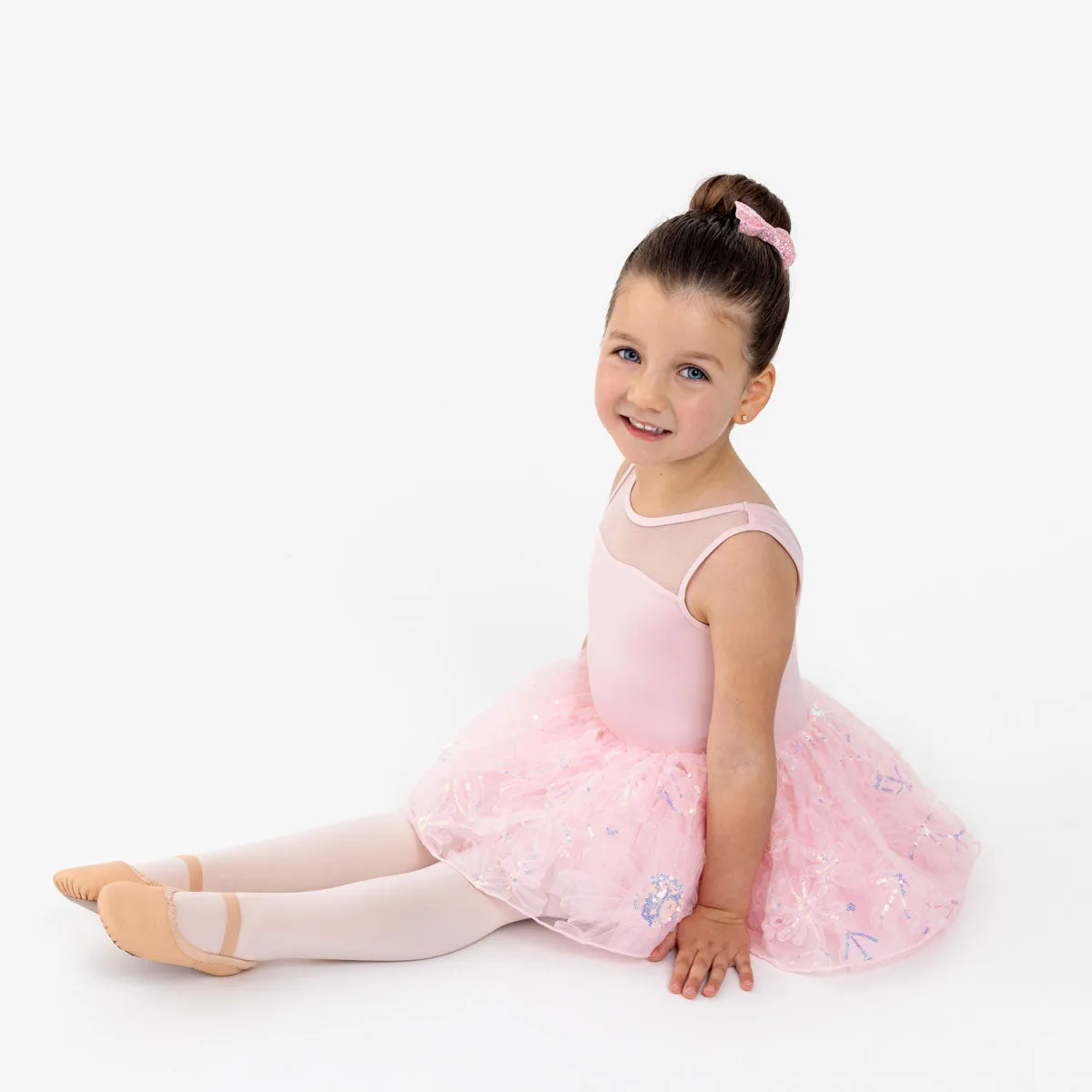 Rhodes: Flower Sequin Tulle Tutu Dress in Pink